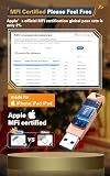 [Certyfikat MFi] Pendrve dla iPhone Patianco 256 GB Pamięć zewnętrzna USB C dla iPada 3 w 1 Flash Drive Zewnętrzna pamięć Ptotostick Lightning dla OTG Android Smartphone Tablet Mac PC iOS (różowy)