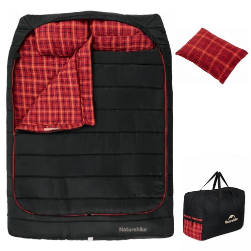 Image of Naturehike Double Sleeping Bag for Adults with Pillows for Couples & Family