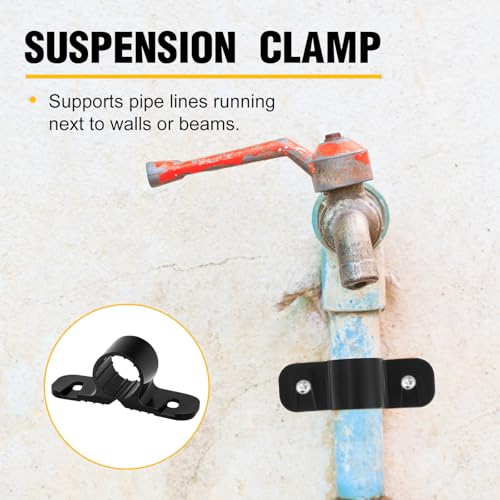Image of Briwooody 50 Pack 1 /2 Inch Pipe Supports Suspension Clamp Pipe Clamps Pex Clamps for Pex, Copper, CPVC(Black)