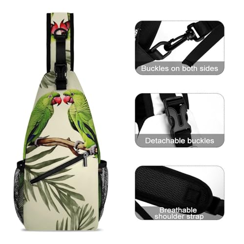 Couple Parrots Olive botella mochila tipo bandolera miniatura 3