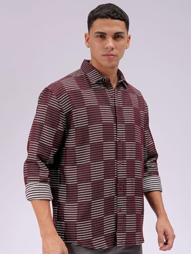Image of The Indian Garage Co Men Relaxed Fit Solid Full Sleeves Cutaway Collar Resort Wear Shirt
