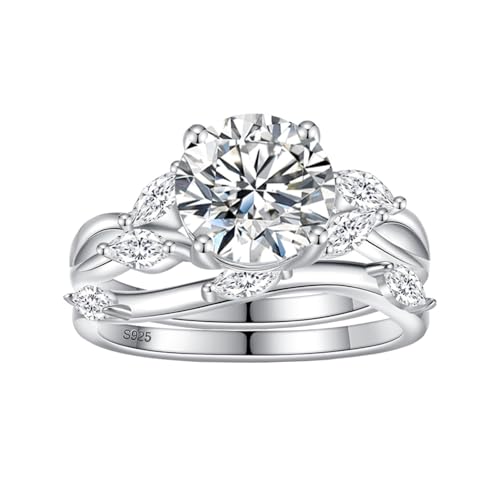 Bague moissanite 2 carats cadeau de fiançailles idéal en argent 925 femme