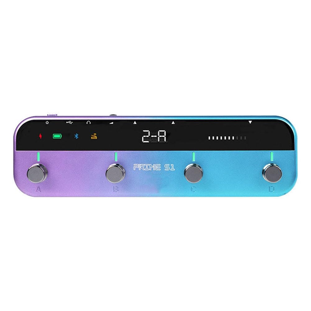 Pedale per Chitarra per Effettori PRIMES1 M1 con 149 Effetti Chitarra, Accordatore di Batteria Integrato con Supporto Bluetooth.