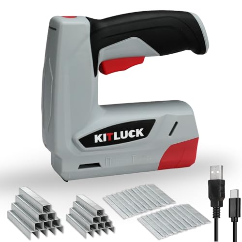 KITLUCK Electric Staple Gun, 2-in-1 Cordless Brad Nailer, 4V Electric Stapler Kit with 2000 Staples...