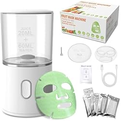 Maquina Para Hacer Jugo De Frutas Máquina para Hacer Mascarillas Faciales mit 32 Piezas de Collages, Mini Facial Tratamiento DIY Máscara, Facial Bricolaje Natural Máscara Vegetal Spa Cuidado La Piel, Máscara bricolaje(Rechargeable)