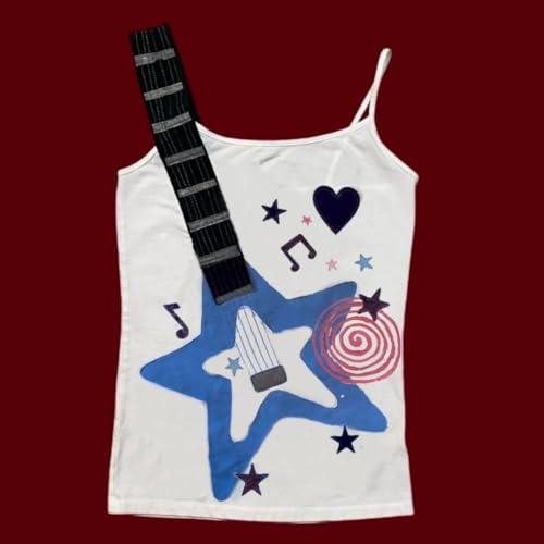 Punk Rock Concert Graphic Tank Top Summer Y2k Emo Grunge Clothes Cute Sleeveless Crop Spaghetti Strap Cami Top4