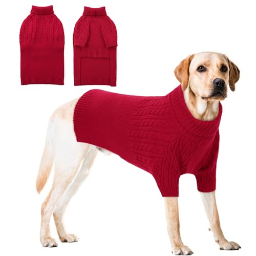 CITÉTOILE Dog Jumper: Washable Knitted Pullover, Turtleneck Sweater; Comfortable Winter Coat for Small to Large Dogs