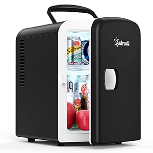 AstroAI Mini Fridge, 4 Liter/6 Can AC/DC Portable Thermoelectric Cooler and Warmer Refrigerators for Father’s Day Gift, Skincare, Beverage, Food, Home, Office and Car, ETL Listed (LY0204A/Black)
