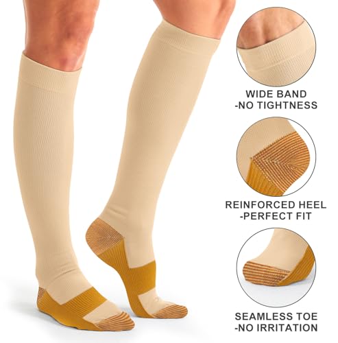 Image of Laite Hebe 3 Pack Medical Compression Sock-Compression Sock For Women and Men Circulation -Best for Running,Nursing,Athletic Sports