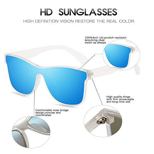 Image of DUBERY Fashion Polarized Sunglasses for Women Men 100% UV Protection Trendy Siamese Lens Shades D8030
