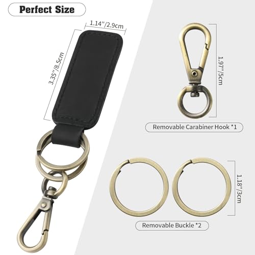 Image of Jack&Chris Genuine Leather Car Keychain, Universal Key Fob Keychain, Leather Key Chain Holder for Men and Women, JC306
