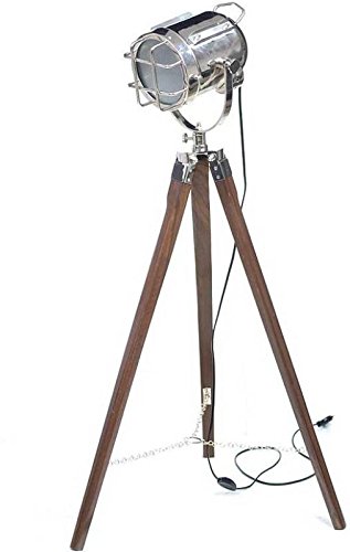 Simona Decorative Nickle Tripod Floor Lamp