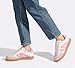 LUCKY STEP Women Classic Retro Gum Sole Fashion Sneakers Casual Tennis Skate Shoe Genuine Leather Walking Footwear Anti Slip Trainers(Pink,8)
