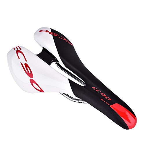 2Colors Durable Pu Leather Bike Cycling Saddle Mountain Bike Comfortable With Soft Cushion For Women Men Cycling?¡§O?Fit For Road Bike And Mountain Bike(Black & White) Mountain Bike Carbon Bike #TOP7