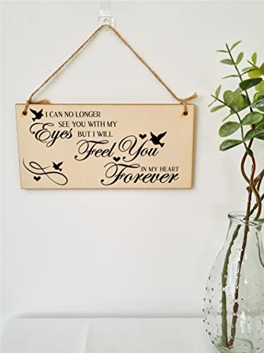 The Plum Penguin No Longer See You Feel You in my Heart Forever Sympathy Memory Handmade Wooden Hanging Wall Plaque Sentimental Gift - Image 2