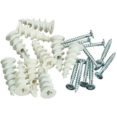 Nartel® Nylon Self Drilling Plasterboard Fixings Raw Plugs Cavity Wall White/Beige (10 PACK) Cover