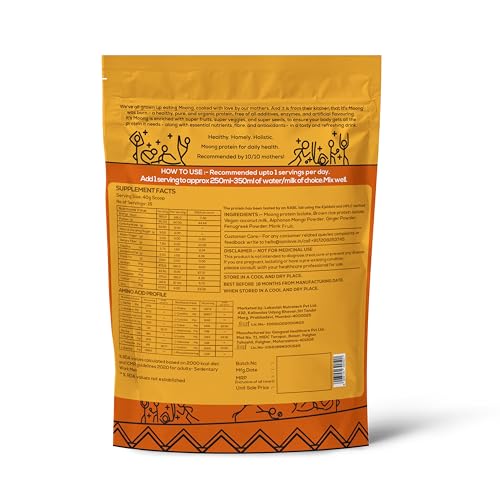 Image of It's Moong Mung Bean & Brown Rice Isolate Plant Protein Powder for Men & Women| 24gms per serve 4.7gms BCAA| Real Alphonso Mango | 500gms | Sprouted Plant based protein| All essential Amino Acids