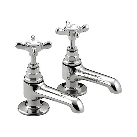 Bristan 1901 Basin Pillar Taps in Chrome Cover