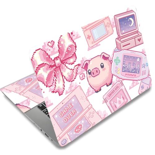 Calcomanía para portátil reutilizable y lavable con estética pixel art