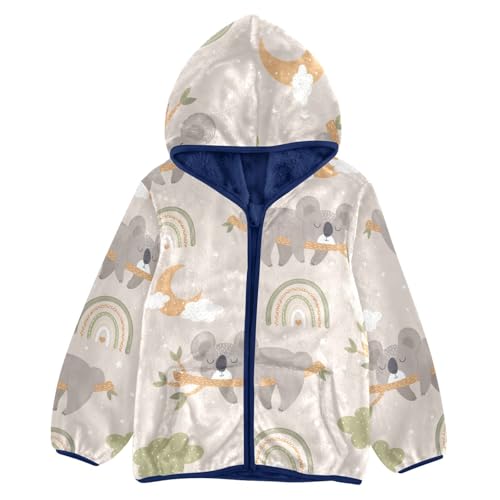 Cute Koala Girls Fleece Jacket Girls Fall Jacket Girls Zip Up Hoodie Girls Sherpa Jacket 2-10T