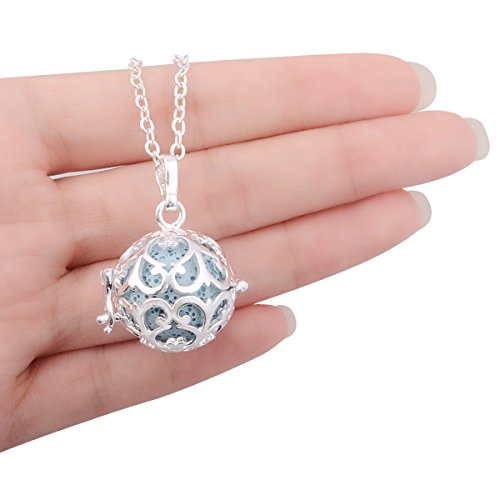EUDORA Aroma Lava Stone Vintage Aromatherapy Essential Oil Diffuser Necklace Pendant, 24" + 7PCS Rocks