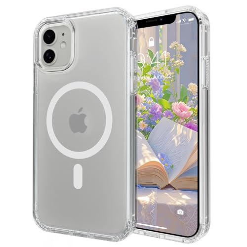 Image of Magnetic iPhone 12 /12Pro case,Compatible with Magsafe, Military-Grade Protection,Slim Translucent Matte Shockproof with Anti-Scratch Anti-Fingerprint Phone Cover (transparent, iPhone 12 /12Pro)
