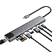 Hub USB C 8 en 1 con HDMI 4K, RJ45 Ethernet, Carga PD 100W, USB 3.0, USB 2.0, Puerto de Datos USB-C y Lector de Tarjetas SD/TF, Adaptador Multipuerto USB C para MacBook Air/Pro, DELL, HP, Surface