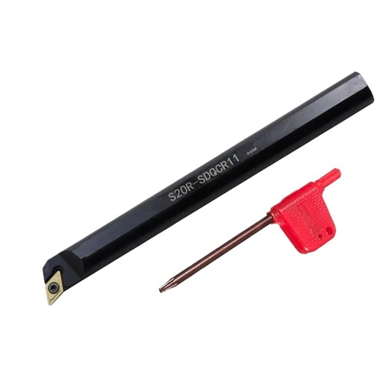 1pc S20R-SDQCR11 S20R-SDQCL11 S25S-SDQCR11 S25S-SDQCL11 CNC Lathe Cutter Tool Internal Turning Tool Holder for DCMT Carbide Insert(S20R-SDQCR11)