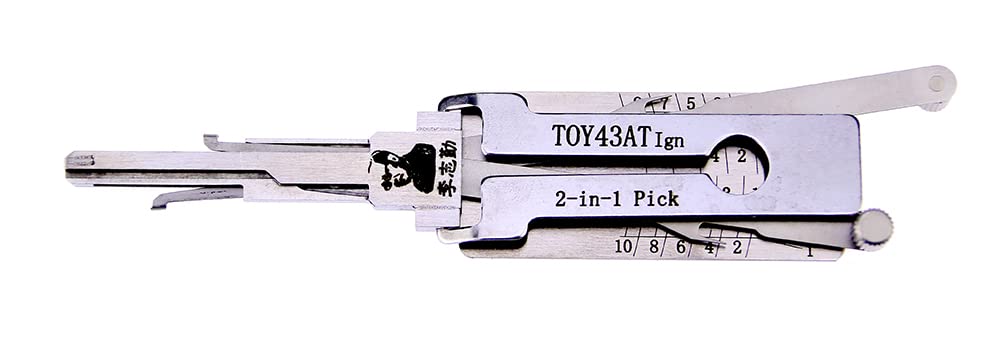 Silvery Toy43at Ign 2 In 1 Car Lock Pick Tools,Read And Open Car Ignition Lock,Multi-Functional Locksmith Tool For Auto