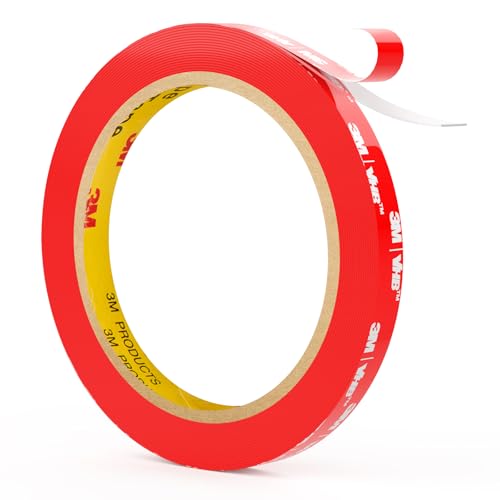 3M Double Sided Tape Heavy Duty VHB, 0.39'×16.5ft, 4905 Strong Adhesive Waterproof Mounting Tape for Automotive, LED Strip Lights, DIY Home Décor Clear