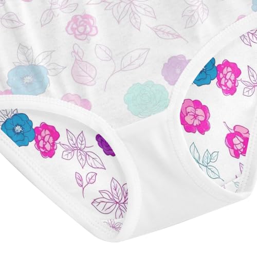 Colorful Roses Floral Girl Underwear, Toddler Girl Panties, Cotton Underwear for Girls, 2–8 Years4