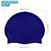 PATIKIL Silicone Swim Cap, 2 Pcs Waterproof Swimming Hat Non-Slip Adult Swimming Cap for Women and Men Swim Training Racing, Deep Blue