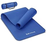 Sport24 Tapis de yoga NBR antidérapant multi-usages – Pilates, exercices abdominaux, étirements, push-ups, gymnastique – 183 cm x 62 cm x 1 cm avec sangle de transport pour hommes/femmes