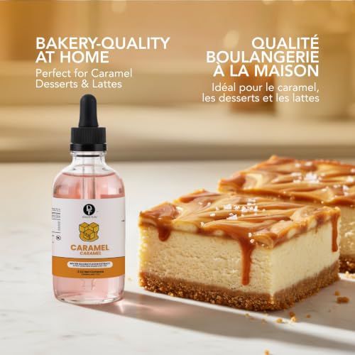 Image of Dolce Flav Natural Caramel Extract - 2 Ounce Water-Soluble Multipurpose Flavoring Ideal for Baked Goods, Beverages, Coffee, Desserts & Ice Cream - Perfect Kitchen Gift for Holidays