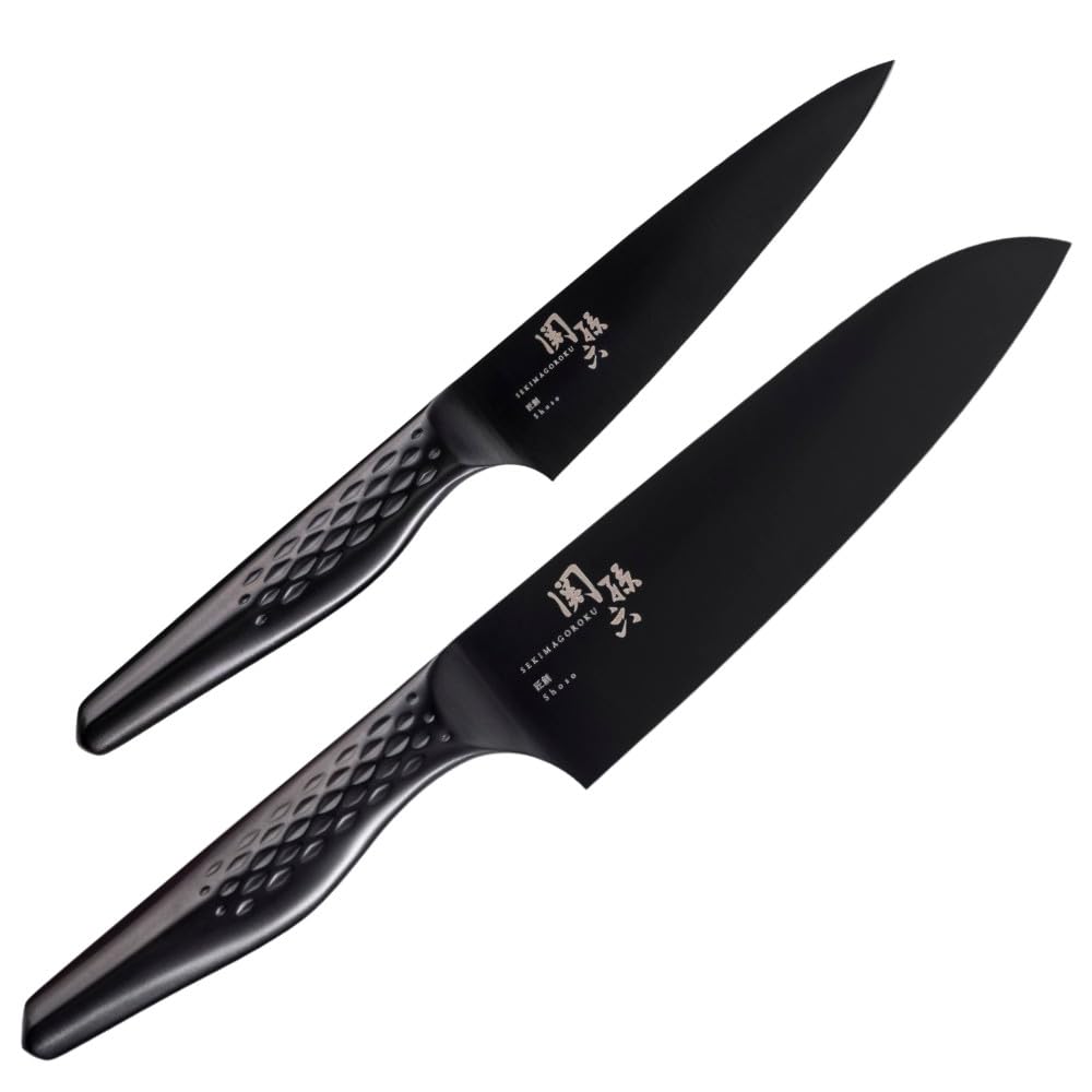 Amazon | 貝印 関孫六 三徳包丁 日本製 漆黒 165mm ＆ ペティナイフ