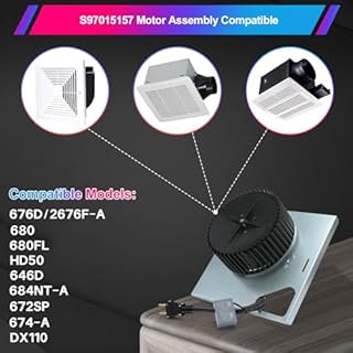 Upgrade S97015157 Motor Assembly for 680, 680FL, HD50, 676-D/2676F-A, 684NT-A, 646d, 672SP, 674-A, DX110 Series Bathroom Exhaust Fan - Whisper-Quiet and Powerful, 5-Year Warranty