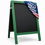 Chalkboard Pavement Sign – Large Vibrant Colour A-Board 100 x 60cm | Double-Sided Easy-Clean Panels for Liquid or Traditional Chalk | Waterproof, Portable & Durable (British Racing Green)