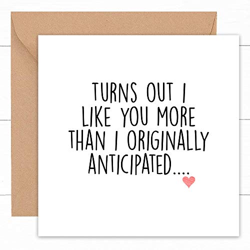 Divertida tarjeta de aniversario | tarjetas lindas para pareja esposa marido prometido novio novio novia | regalo para él ella | 1er segundo tercer rubí dorado | 14 x 14 cm