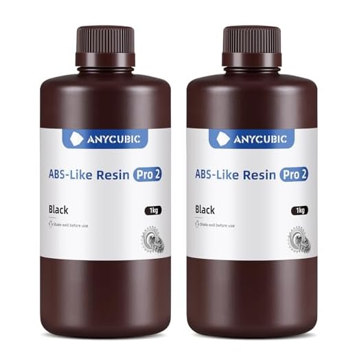 ANYCUBIC 3D Printer Resin Bundle, ABS-Like Resin Pro 2 with Enhanced Strength and Toughness, Performance far Superior to ABS-Like Resin, Low Odor (Black+Black, 2kg)
