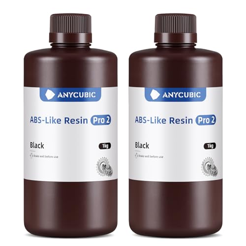 Image of ANYCUBIC 3D Printer Resin Bundle, ABS-Like Resin Pro 2 with Enhanced Strength and Toughness, Performance far Superior to ABS-Like Resin, Low Odor (Black+Black, 2kg)