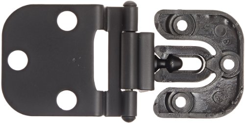 Sugatsune GHC-34/8/BLK Stainless Steel 304 Half Overlay Glass Door Hinge with Catch, Black Finish, 2mm Leaf Thickness, 64.5mm Open Width, 5.2 mm Pin Diameter, 18mm Knuckle Length, 37mm Height