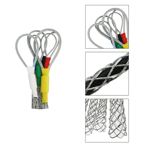 Vgongtech Cable Pulling Grip Sock Kit Galvanizing Steel Antislip Pipe Cable Wire Pulling Grips Lassos Set Flexible Eye Mesh Rope Set #TOP4