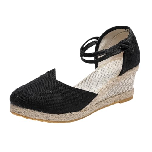 Sandalias de verano para mujer con cuña cómoda y banda elástica ajustable