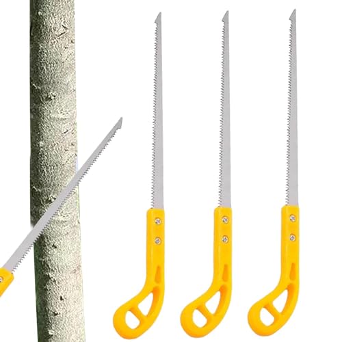 Sierra para trabajar la madera | 3 sierras de mano para madera con hoja afilada de acero al manganeso | Sierra de mano pequeña y estable, herramientas manuales de jardinería para acampar, cazar, viaja