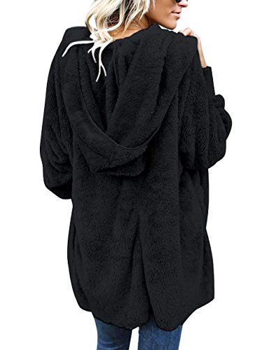 Black Cardigan Sweaters For Women - Faux Fur Sherpa Oversized Jackets Coats 5Xl #TOP2