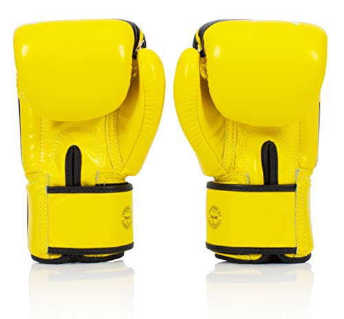 Image of Fairtex Muay Thai Style Sparring Gloves, Yellow /Black, 12-Ounce