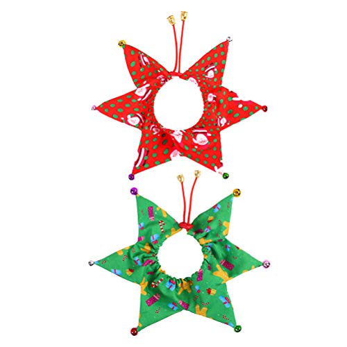 Coleira de Natal para animais de estimação com sinos - colar ajustável (boneco de gengibre verde + P
