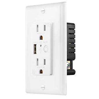 Zigbee with Class 2 USB Wall Outlet | One Controlled | One Always On | Compatibile with Google Assistant and Alexa