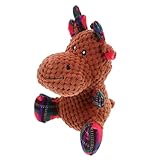 Diversión estimulante con chirriadores: equipado con una función de juguete para perros con chirriador incorporada, despierta emoción en los perros, haciendo que cada interacción sea animada mientras actúa como un juguete festivo con chirridos para un entretenimiento sin fin, juguete resistente para masticar para perros, juguete chirriante de peluche