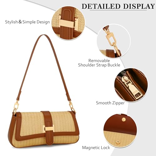 Image of KKXIU Shoulder Bag for Women Small Hobo Handbag Mini Retro Clutch Purses